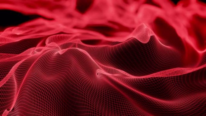 抽象网格波背景抽象舞台背景扭曲变幻红色