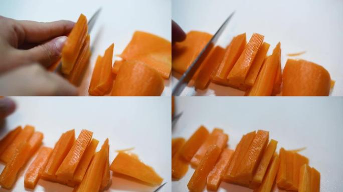 切胡萝卜黄色蔬菜胡萝卜丝胡萝卜块
