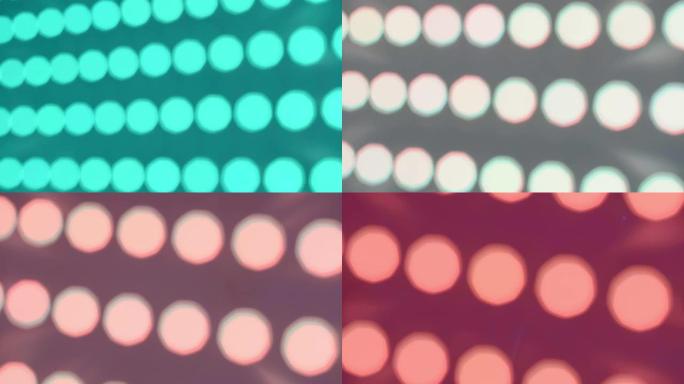 RGB发光二极管灯泡闪烁的特写