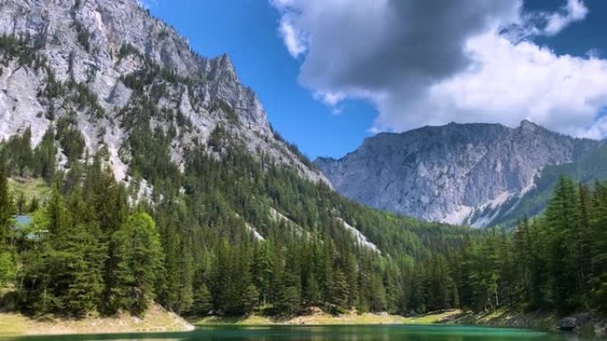 奥地利绿色湖山川河流自然风景视频素材