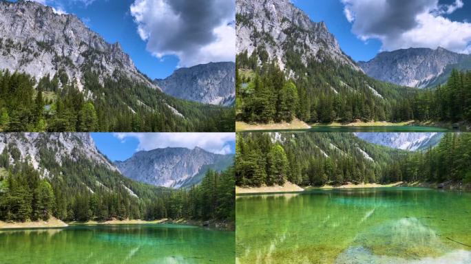 奥地利绿色湖山川河流自然风景视频素材