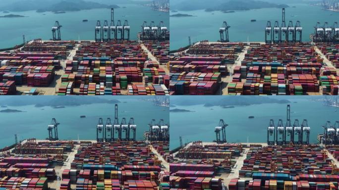 运输和商业物流-深圳集装箱船码头鸟瞰图，中国进出口