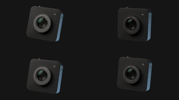 数码相机镜头反射抽象运动3d渲染