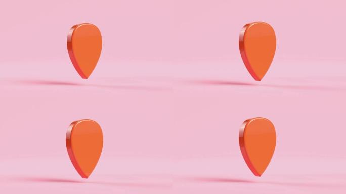 粉色场景橙色gprs点图标3d渲染运动
