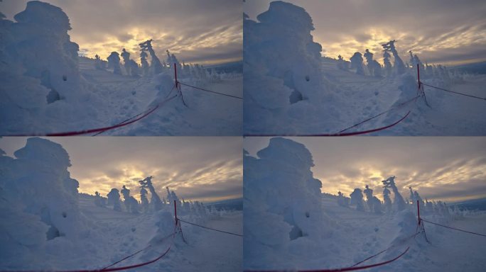 山顶雪树，银装素裹，寒风泠冽 4k30p