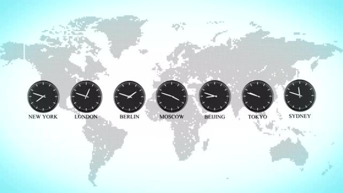 真实世界时钟循环，首都城市一天中的时间，4k视频