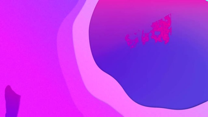 紫色背景上彩色条纹在波浪中流动的彩色飞溅动画