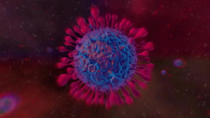 彩色-病毒图形背景的3D渲染动画