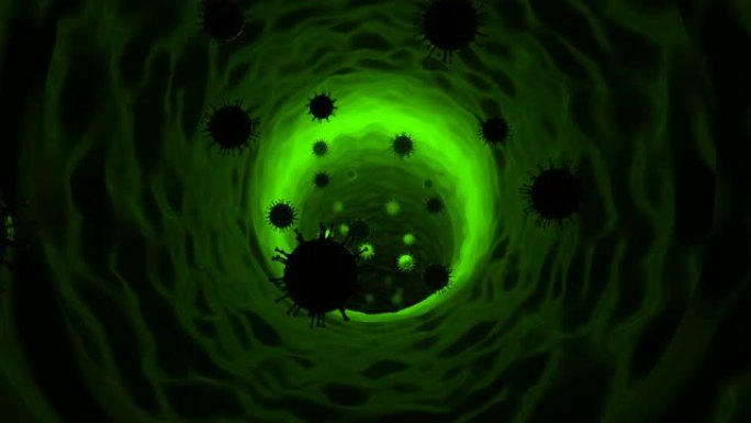 霓虹绿光新型冠状病毒肺炎病毒