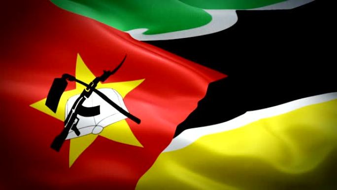 Mozambican flag Closeup 1080p Full HD 1920X1080 fo