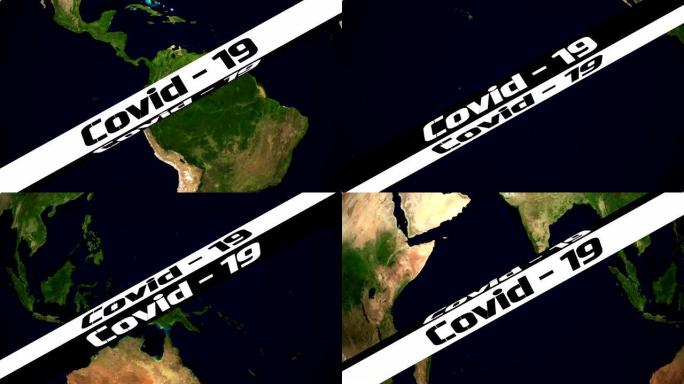 4K Covid-19病毒动画-世界背景 | 可循环