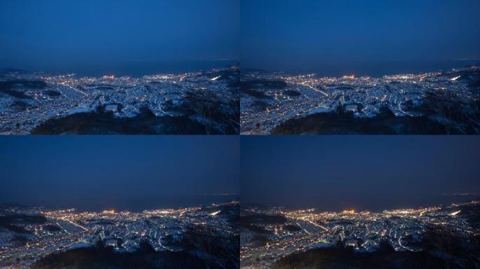 日本小樽的夜景