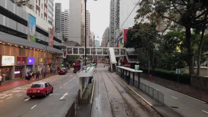 下雨天香港电车旅程-北角停车站