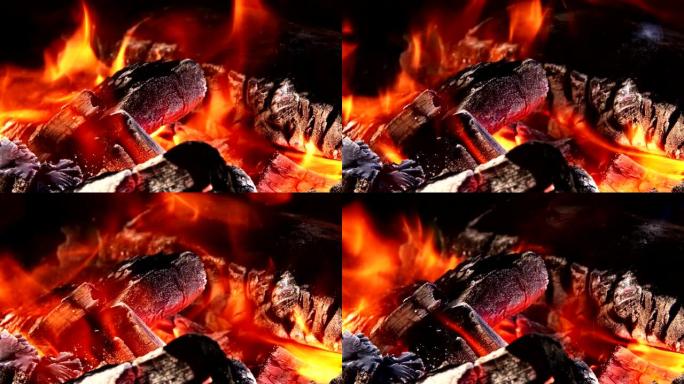 木制和煤火燃烧得像地狱