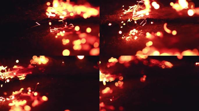 闪闪发光的火焰蔓延到燃烧的钢丝绒 # K4HC031