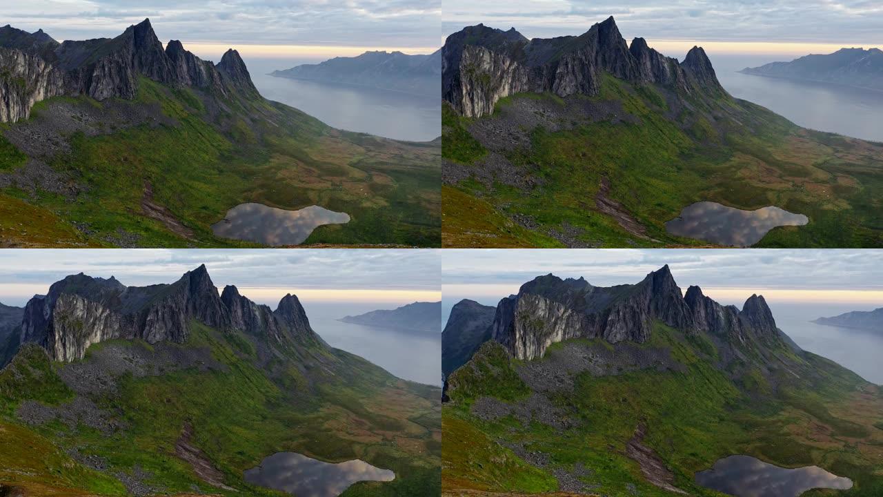 挪威森贾岛的风景鸟瞰图