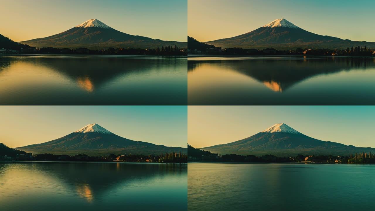 日本秋天的河口湖富士山