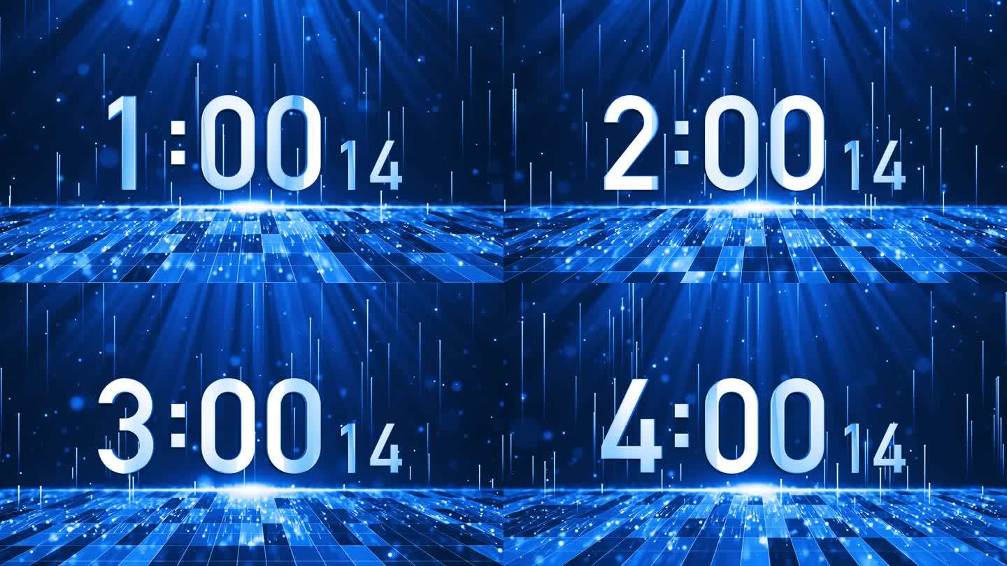 高端蓝色五分钟液晶正数顺数计毫秒