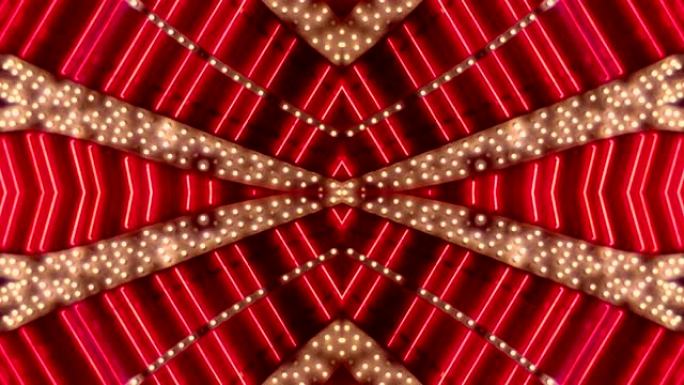可循环的红色和金色霓虹灯字幕-内华达州拉斯维加斯