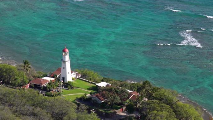 钻石头灯塔和美丽的海景/檀香山，HI，美国