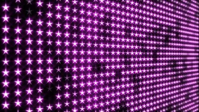 闪烁的粉色星形发光二极管灯显示器