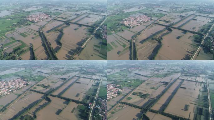 河南开封尉氏贾鲁河720水灾洪灾航拍.