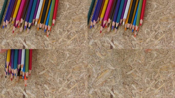 粗糙表面工艺用多色铅笔。