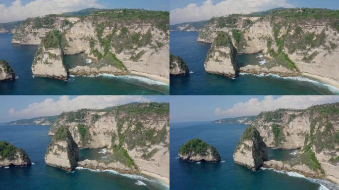 努沙佩尼达岛钻石海滩鸟瞰图，美丽的海洋，山脉