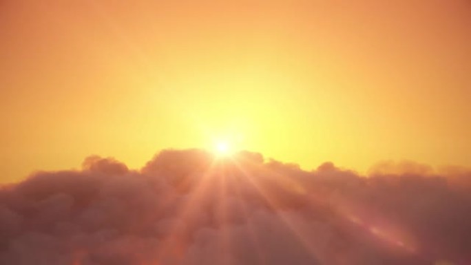 飞越天堂美丽的阳光明媚的云景