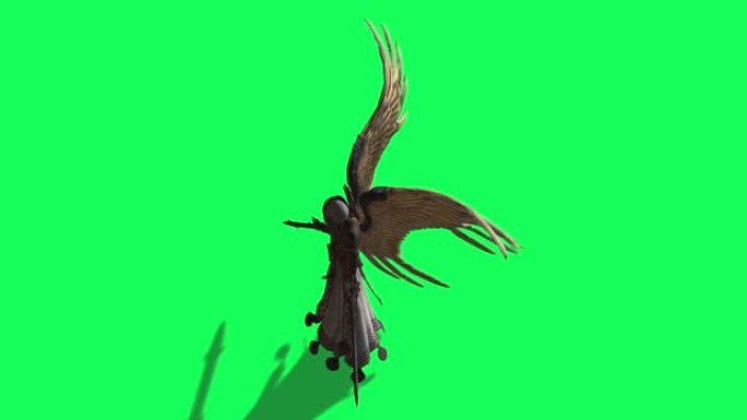 绿屏上的手中剑的死亡天使动画