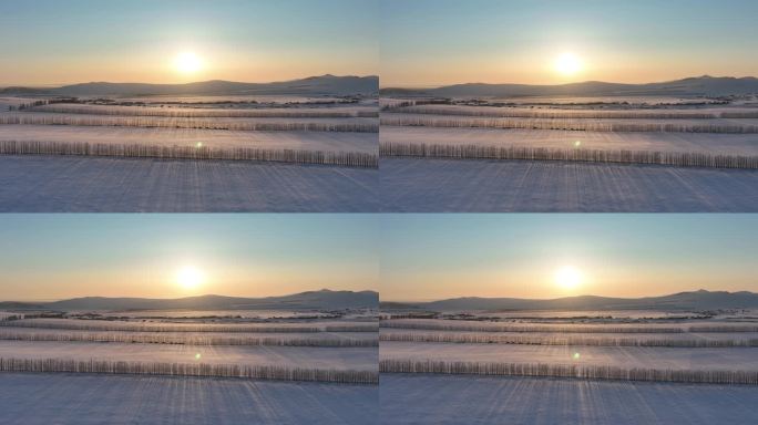 北方雪域雪原田野雪景风光