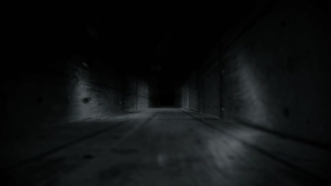 黑白隧道的一条长廊