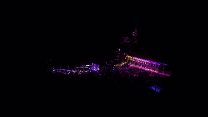 战舰RGB全息线框。黑色背景上的漂亮3D动画，未来项目的无缝循环