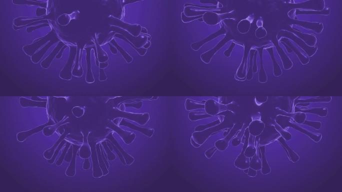 4k紫色冠状病毒疾病新型冠状病毒肺炎感染医学插图紫色背景