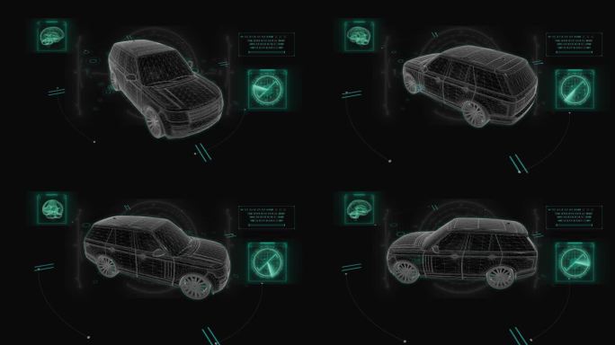 路虎揽胜HUD科技界面展示素材