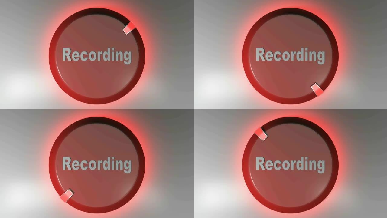 用旋转光标记录红色圆圈符号-3D渲染视频剪辑