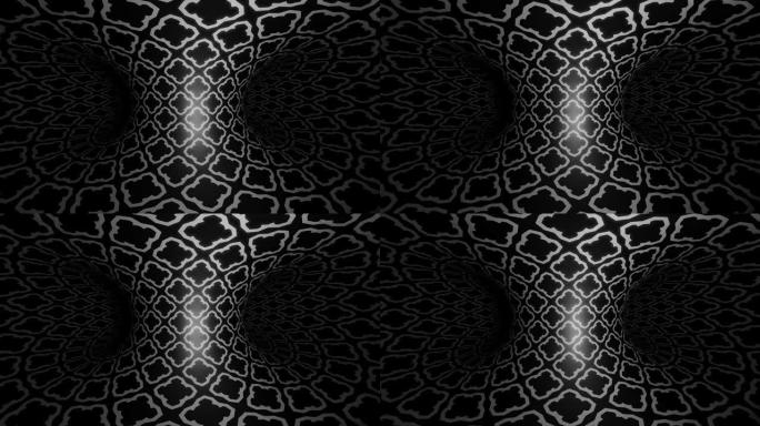 黑白图案的3d环面漩涡