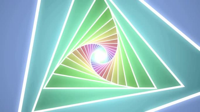 彩色三角形抽象人物现代建筑背景动画