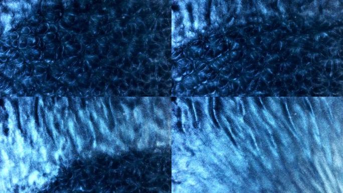 蓝色波浪覆盖空隙变形流动漩涡沸腾抽象迷幻宇宙有机图案背景