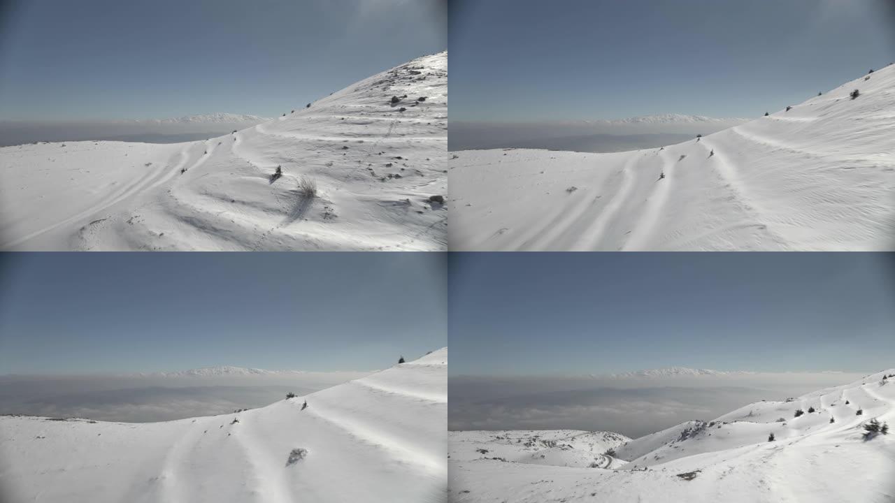 黎巴嫩-鸟瞰图-雪下的山地游侠