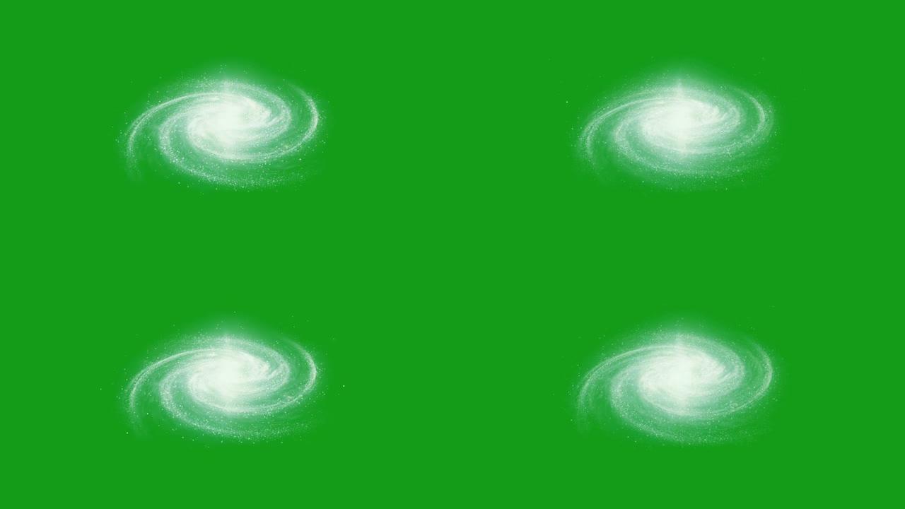 绿屏背景的银河运动图形