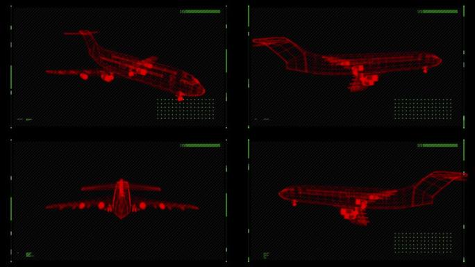 飞机模型三维技术制图动画