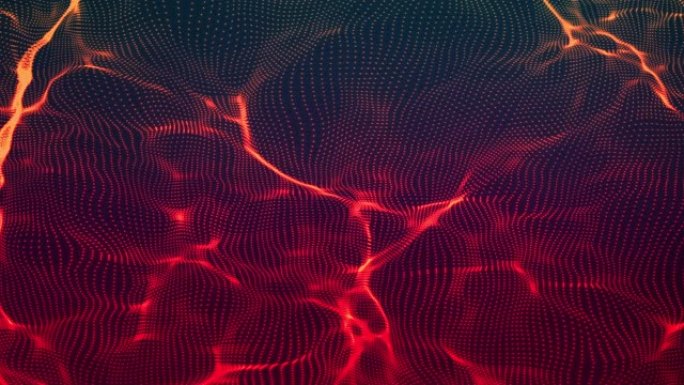 抽象波浪网格未来背景粒子动画