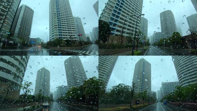 透过雨观看雨中城市