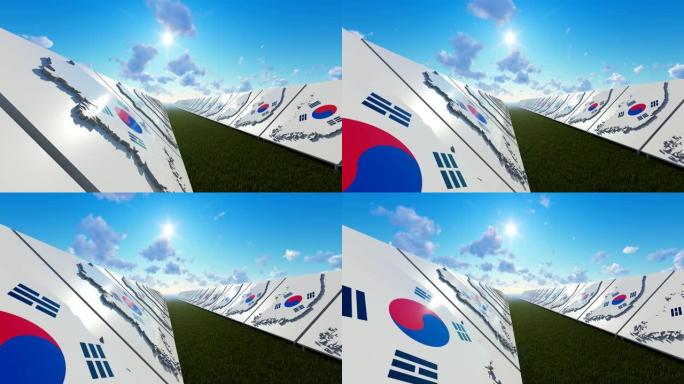 按顺序在白色背景上绘制韩国地图