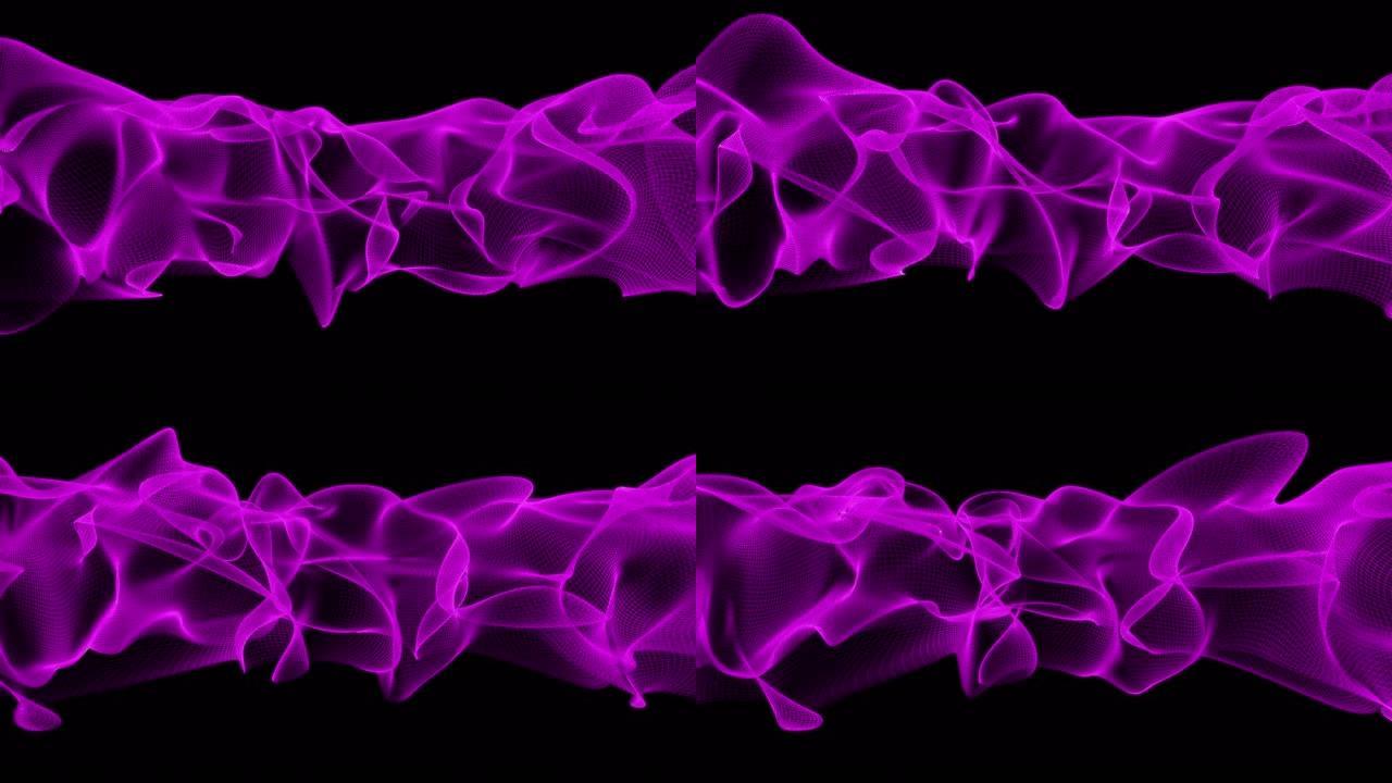 抽象网格波背景唯美紫色声波
