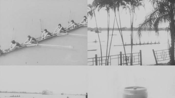 60年代 广东珠江  划船摩托艇