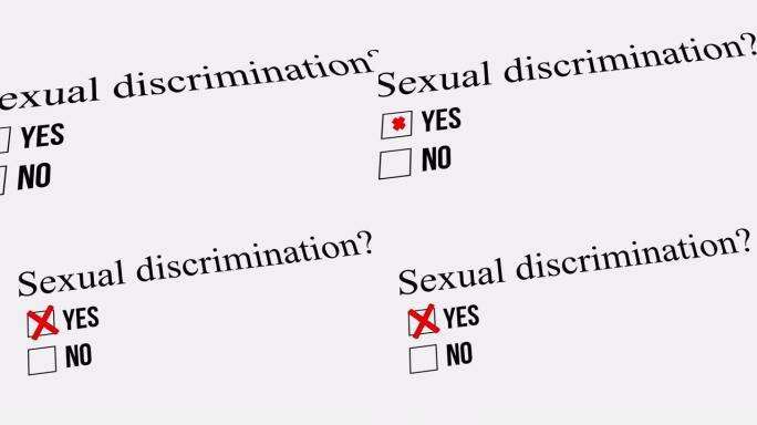 问答。性别歧视-是的。调查。