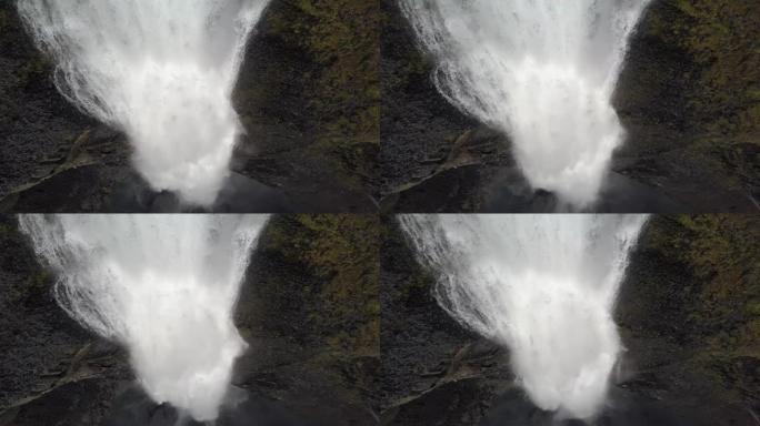 冰岛高地的海福斯瀑布，鸟瞰图。Landmannalaugar峡谷瀑布的戏剧性景观。未分级DJI D-