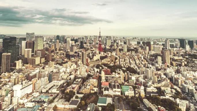 日本东京市城楼的日夜